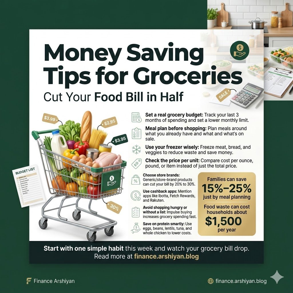 Money Saving Tips for Groceries: Cut Your Food Bill in Half