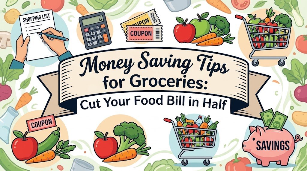 Money Saving Tips for Groceries: Cut Your Food Bill in Half