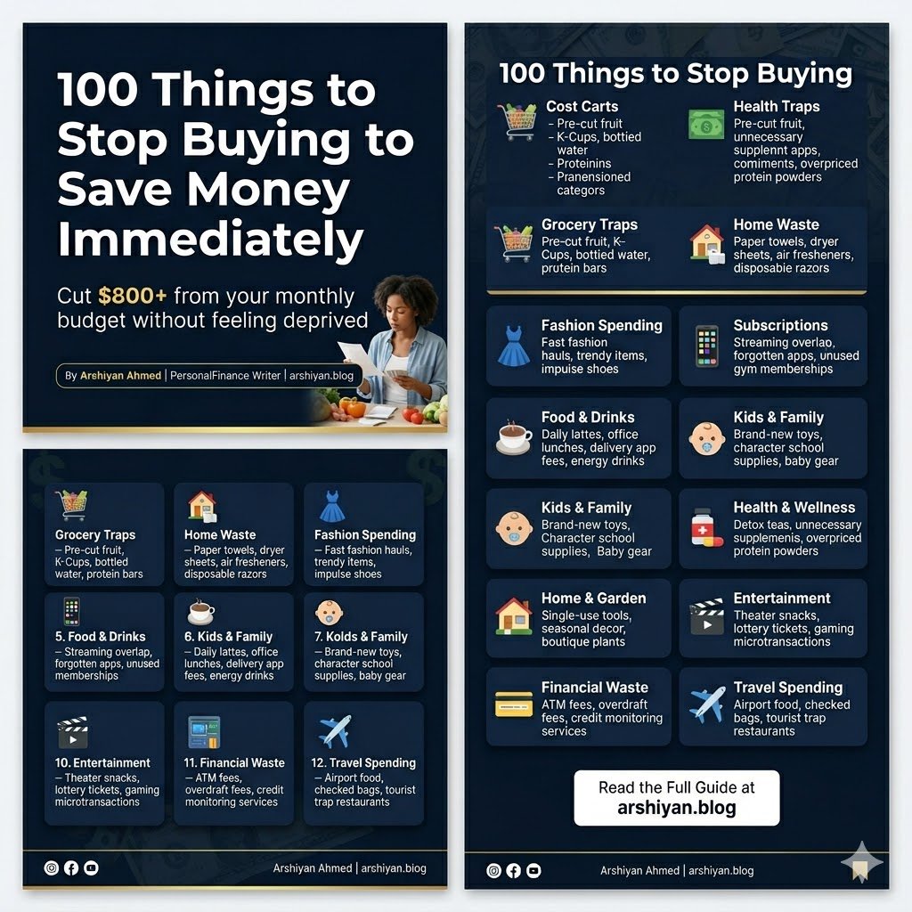 100 Things to Stop Buying to Save Money Immediately